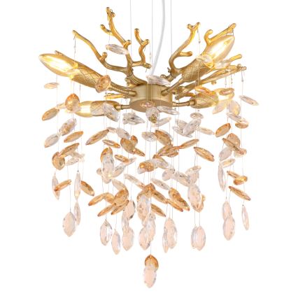 Globo - Hängeleuchte an Kabel 4xE14/40W/230V goldfarben