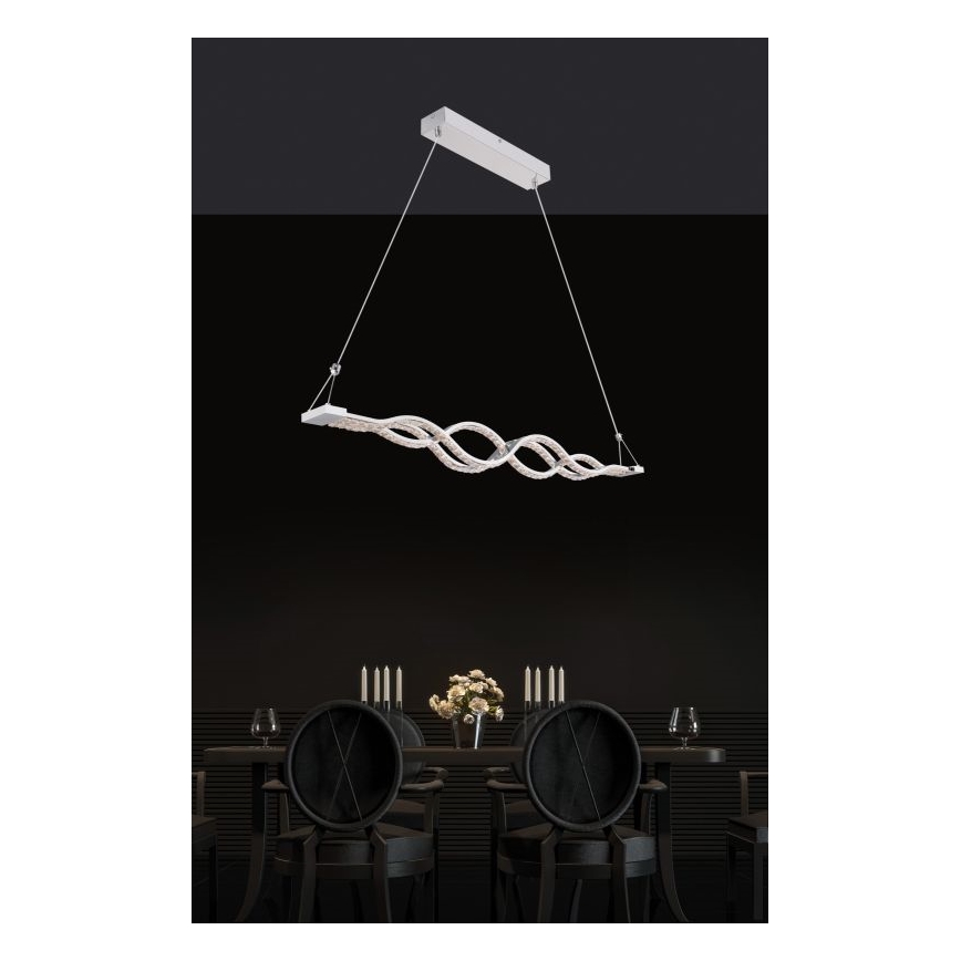 Globo - LED-dimmbare Pendelleuchte mit Seilaufhängung LED/30W/230V + Fernbedienung