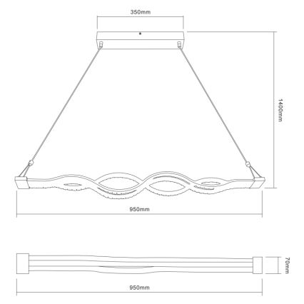 Globo - LED-dimmbare Pendelleuchte mit Seilaufhängung LED/30W/230V + Fernbedienung