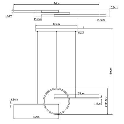 Globo - Dimmbarer Kronleuchter an Schnur LED/50W/230V + Fernbedienung