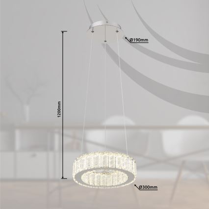 Globo - LED dimmbarer Kronleuchter an Kabel LED/30W/230V 2700-6000K Ø 30 cm + Fernbedienung