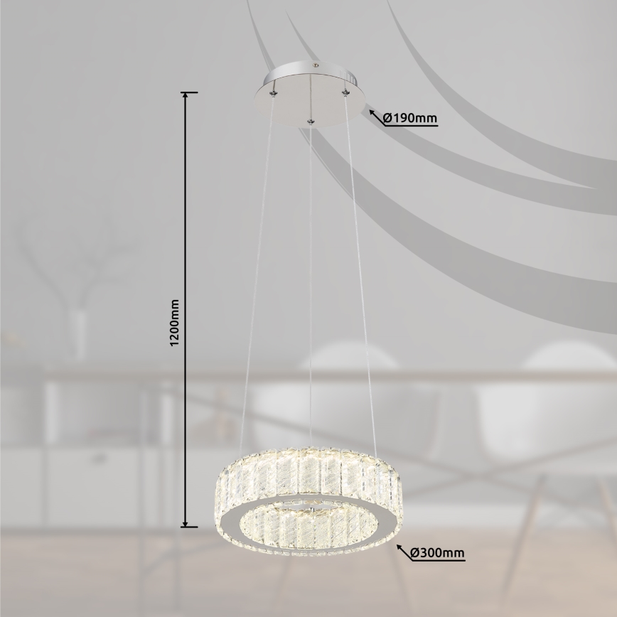 Globo - LED dimmbarer Kronleuchter an Kabel LED/30W/230V 2700-6000K Ø 30 cm + Fernbedienung