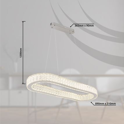 Globo - LED dimmbare Hängeleuchte an Seil LED/58W/230V 2700-6000K + Fernbedienung