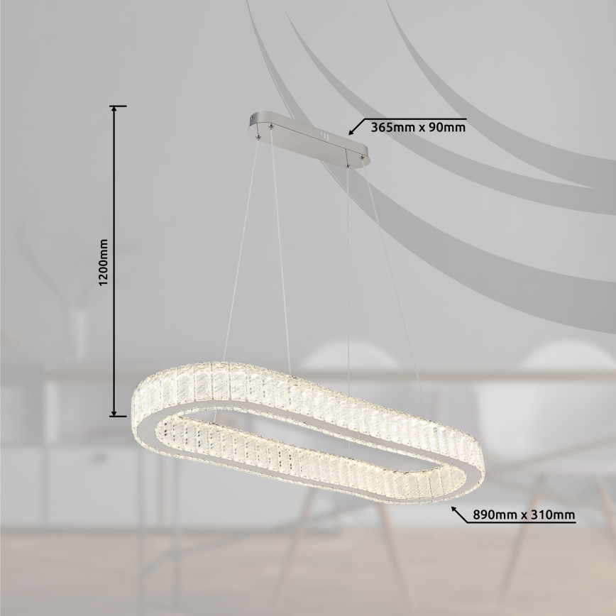 Globo - LED dimmbare Hängeleuchte an Seil LED/58W/230V 2700-6000K + Fernbedienung