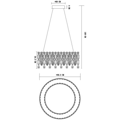 Globo - LED-dimmbare Hängeleuchte an Kabel LED/58W/230V 2700-6000K + Fernbedienung