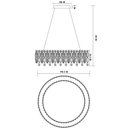 Globo - LED-dimmbarer Hängeleuchter an Seil LED/78W/230V 2700-6000K + Fernbedienung