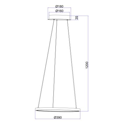 Globo - LED-Hängeleuchte an Schnur LED/19W/230V