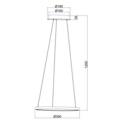 Globo - LED-Hängeleuchte an Schnur LED/19W/230V