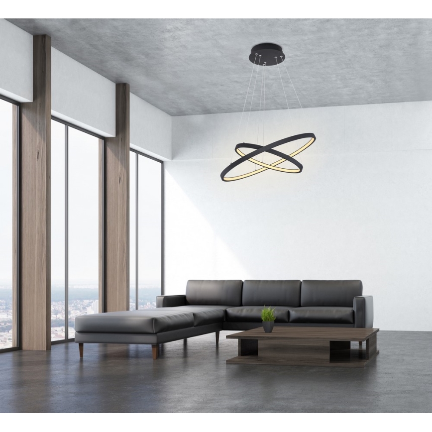 Globo - LED dimmbare Hängeleuchte an Seil 2xLED/21W/230V