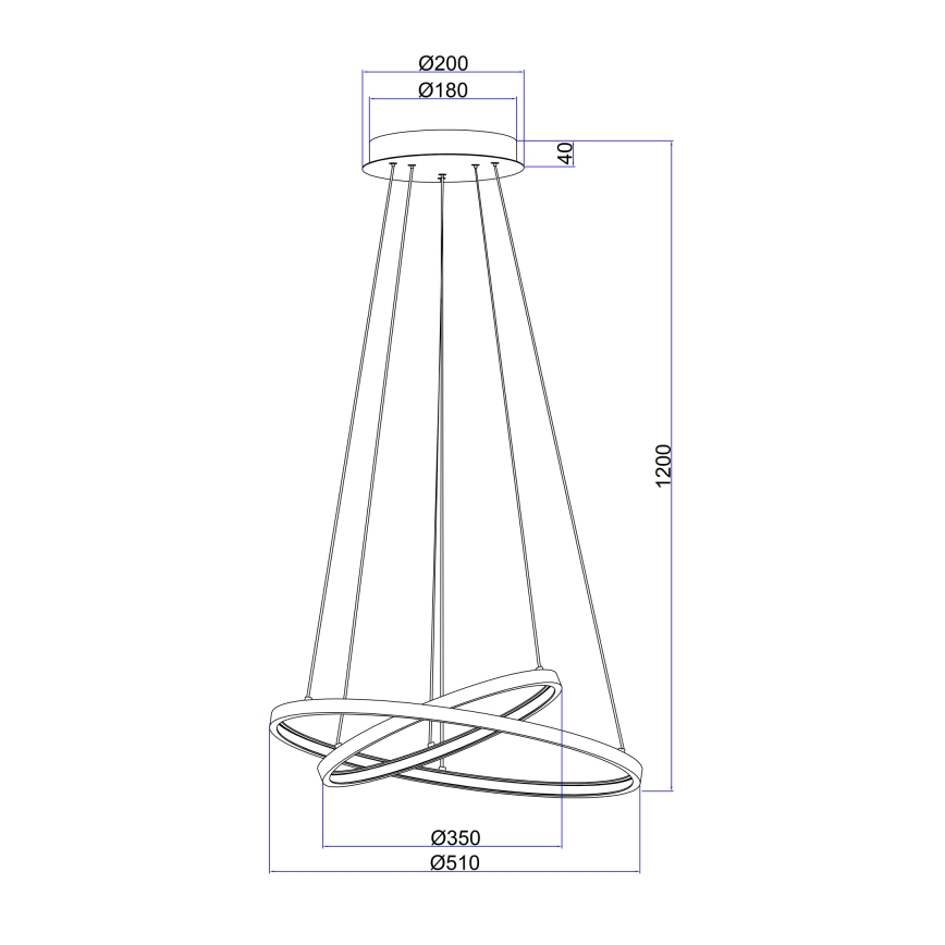 Globo - LED dimmbare Hängeleuchte an Seil 2xLED/21W/230V