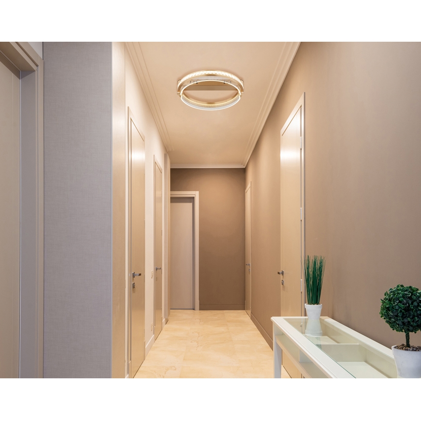 Globo - LED dimmbare Kristall-Deckenleuchte LED/36W/230V 2700K-6000K + Fernbedienung