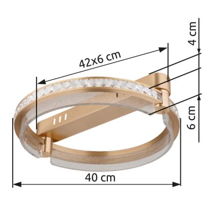 Globo - LED dimmbare Kristall-Deckenleuchte LED/36W/230V 2700K-6000K + Fernbedienung