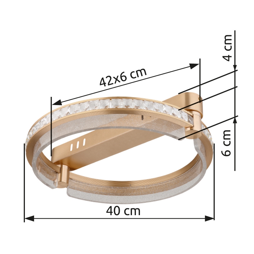 Globo - LED dimmbare Kristall-Deckenleuchte LED/36W/230V 2700K-6000K + Fernbedienung