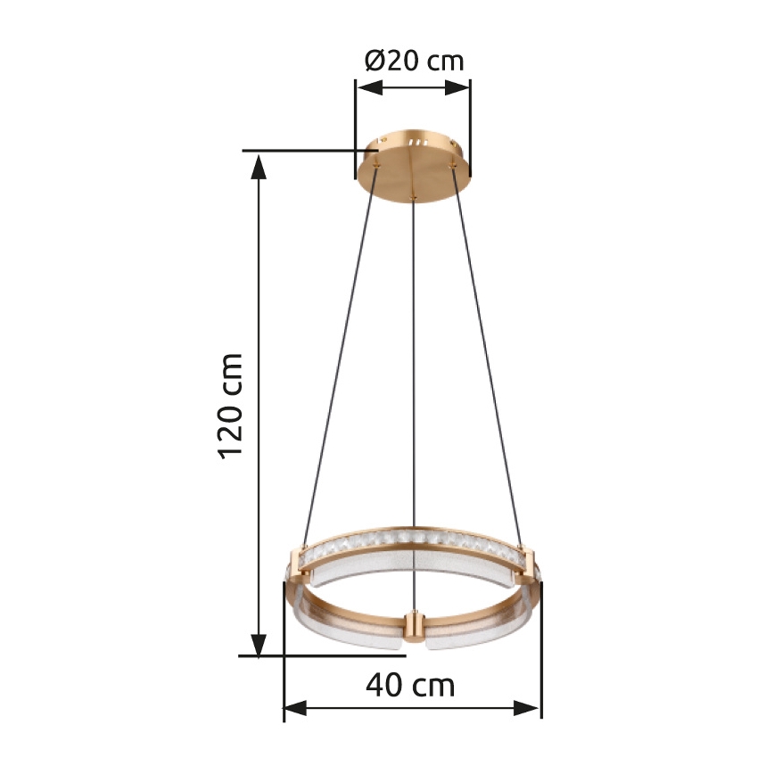 Globo - LED dimmbarer Kristall-Pendelleuchter an Kabel LED/36W/230V 2700K-6000K + Fernbedienung