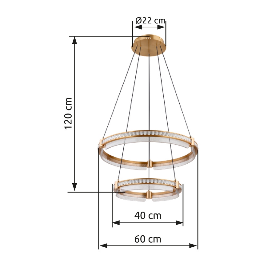 Globo - LED dimmbarer Kristall-Pendelleuchter an Kabel LED/78W/230V 2700K-6000K + Fernbedienung