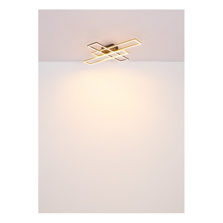 Globo - LED-Deckenleuchte LED/40W/230V 3000K 60x80 cm schwarz/golden