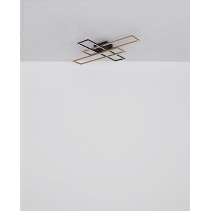 Globo - LED-Deckenleuchte LED/40W/230V 3000K 60x80 cm schwarz/golden