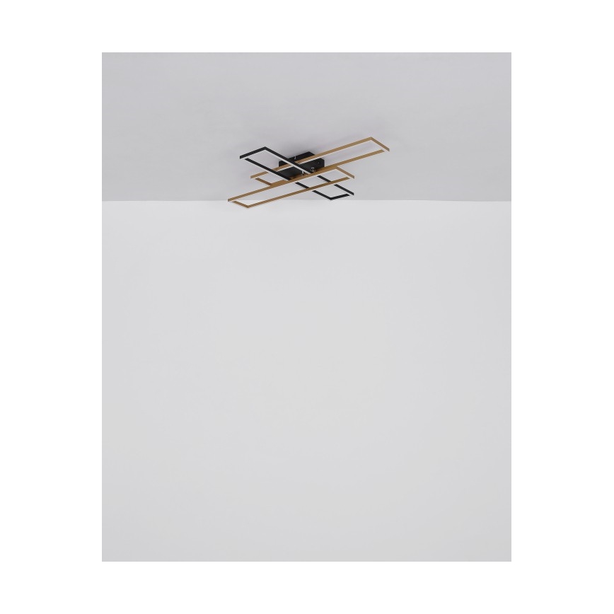 Globo - LED-Deckenleuchte LED/40W/230V 3000K 60x80 cm schwarz/golden