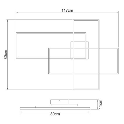 Globo - Dimmbare LED-Deckenleuchte LED/100W/230V 3000-6000K + Fernbedienung