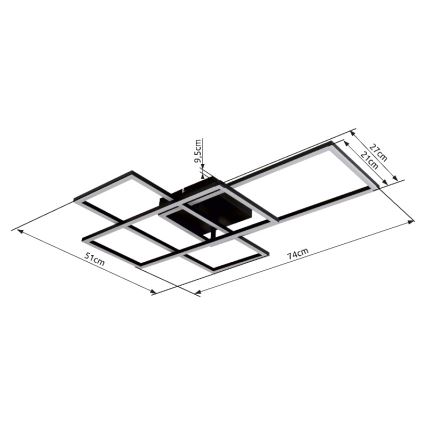 Globo - LED dimmbare Deckenleuchte LED/40W/230V 2700-6500K 51x74 cm Wi-Fi Tuya + Fernbedienung