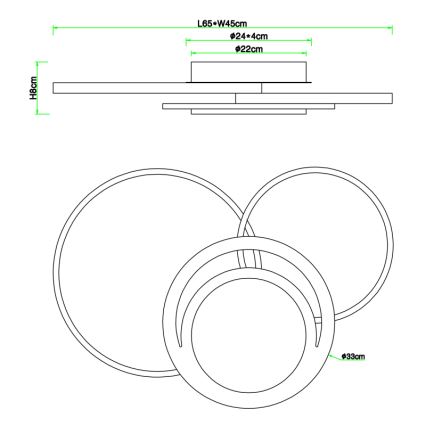 Globo - LED Deckenleuchte LED/40W/230V