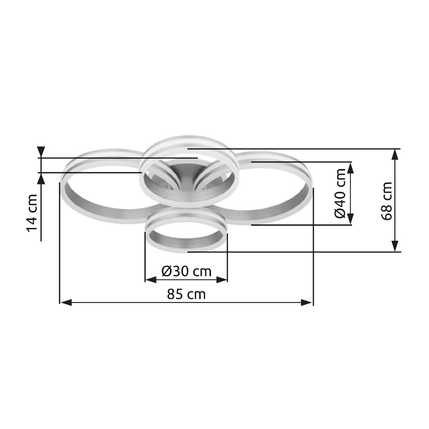 Globo - LED dimmbare Deckenleuchte LED/90W/230V 2700-6000K 68x85 cm + Fernbedienung
