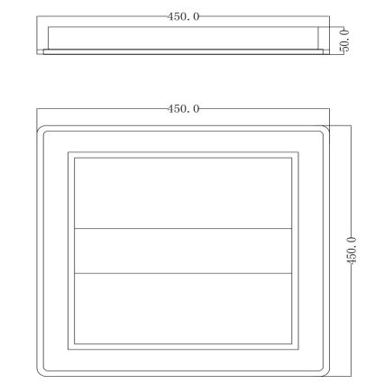 Globo - LED Deckenleuchte LED/30W/230V quadratisch