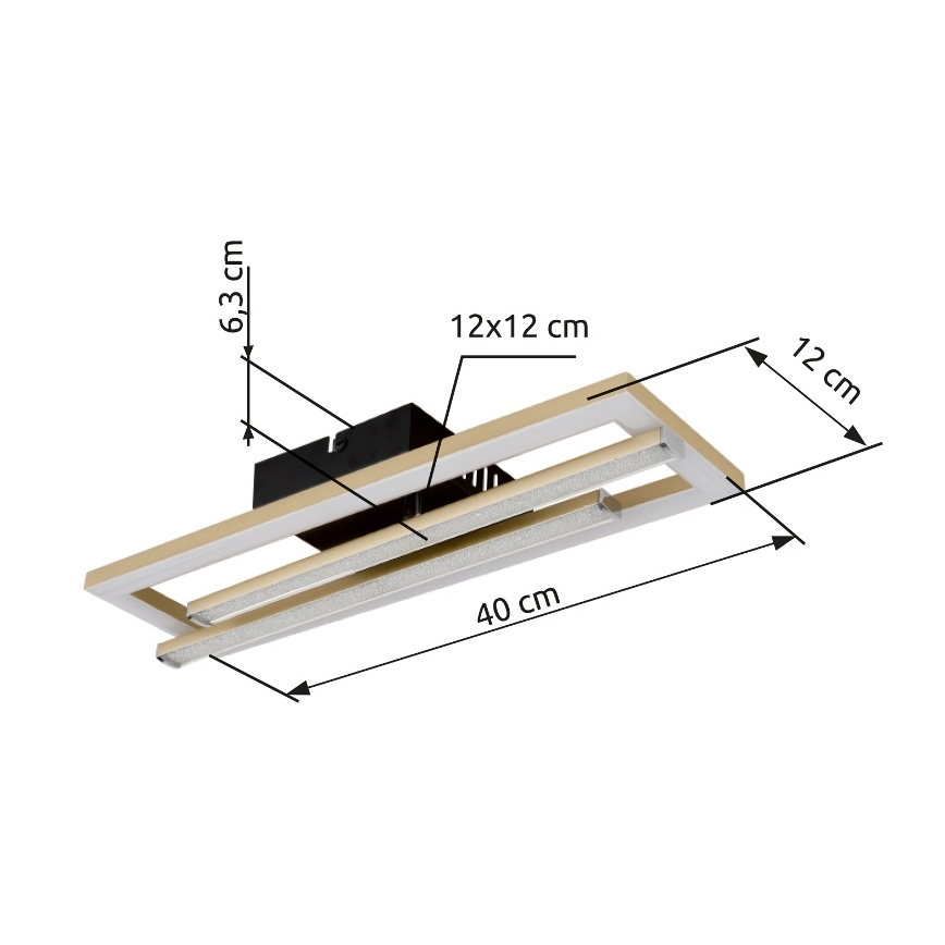 Globo - LED-Deckenleuchte LED/24W/230V 4000K golden