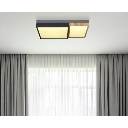 Globo 67286-30 - LED Deckenleuchte GUNDI LED/30W/230V 35x65 cm braun/schwarz