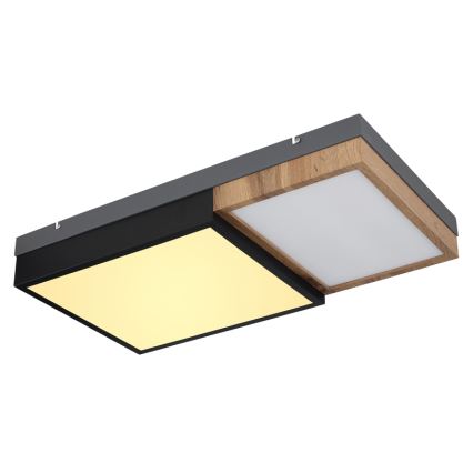 Globo 67286-30 - LED Deckenleuchte GUNDI LED/30W/230V 35x65 cm braun/schwarz