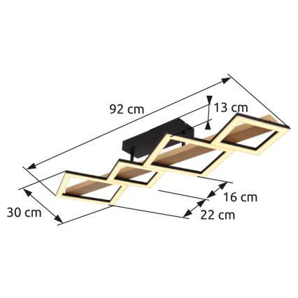 Globo - LED-Deckenleuchte LED/35W/230V 3000K braun