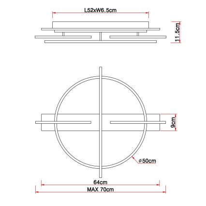 Globo - LED-Deckenleuchte LED/44W/230V