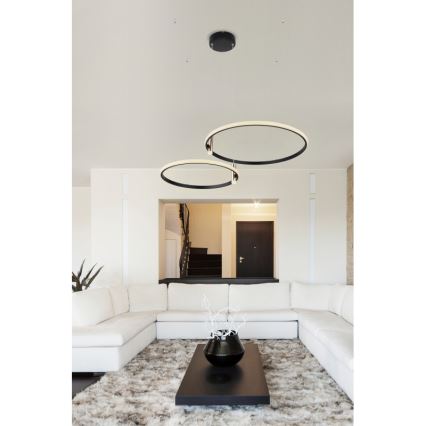 Globo - Dimmbare LED-Hängeleuchte LED/55W/230V 2700-6000K schwarz + Fernbedienung