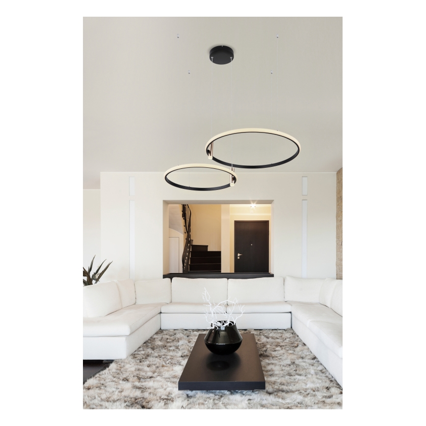 Globo - Dimmbare LED-Hängeleuchte LED/55W/230V 2700-6000K schwarz + Fernbedienung