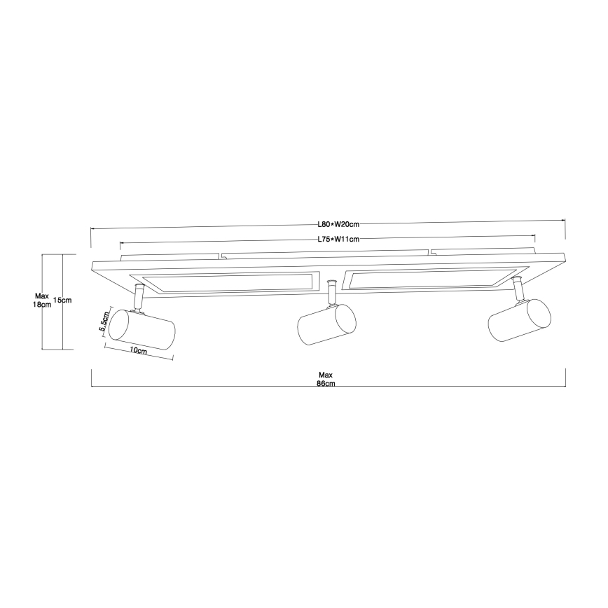 Globo - LED Einbauleuchte LED/24W/230V + 3xGU10/5W