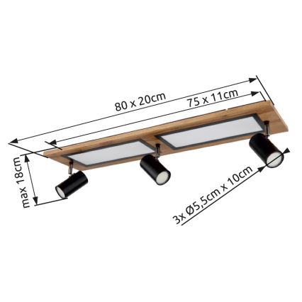 Globo - LED Einbauleuchte LED/24W/230V + 3xGU10/5W