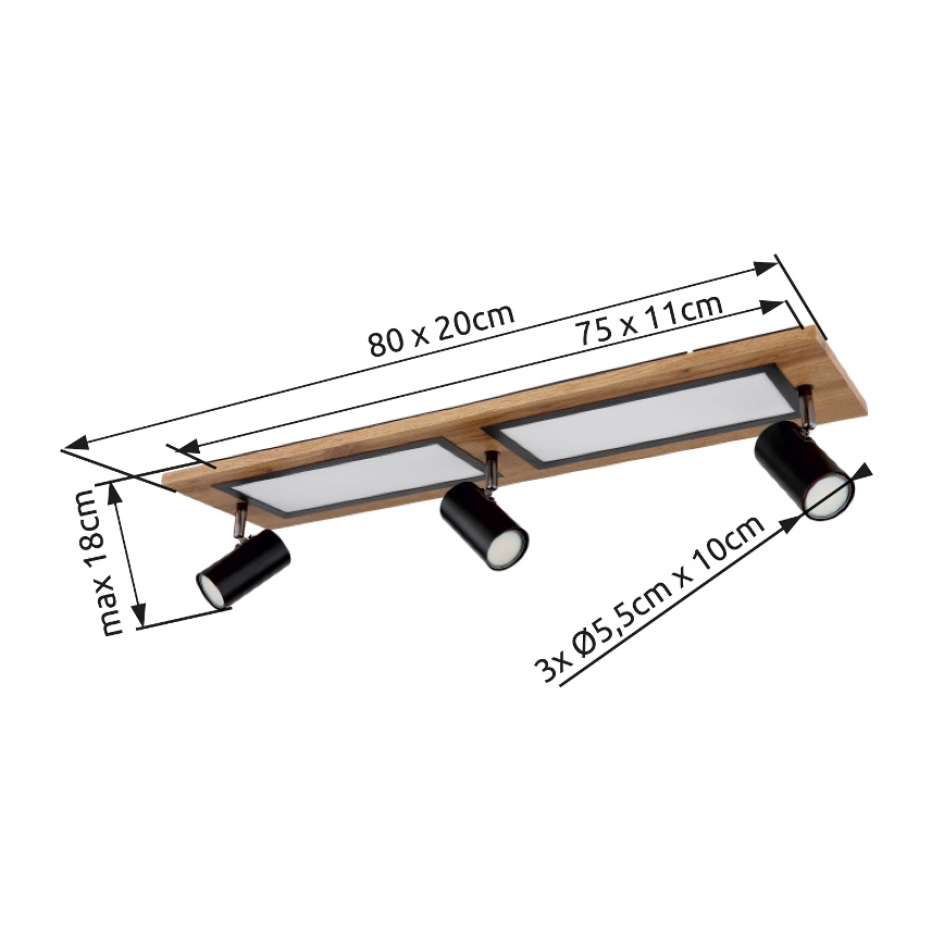 Globo - LED Einbauleuchte LED/24W/230V + 3xGU10/5W
