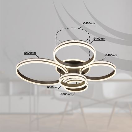 Globo - Dimmbare LED-Deckenleuchte LED/120W/230V 2700K-6000K + Fernbedienung