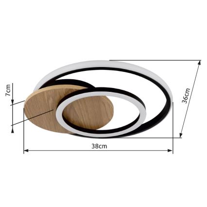 Globo - LED-Deckenleuchte LED/24W/230V schwarz