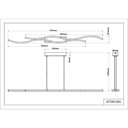 Globo - LED-Hängeleuchte LED/30W/230V 3000K schwarz