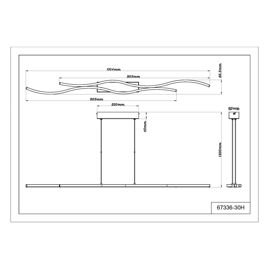 Globo - LED-Hängeleuchte LED/30W/230V 3000K schwarz