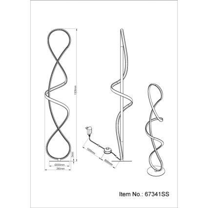 Globo - LED-Stehleuchte LED/36W/230V schwarz