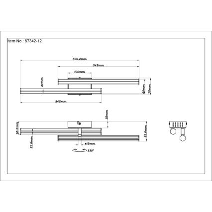 Globo - LED-Deckenleuchte LED/12W/230V 3000K schwarz