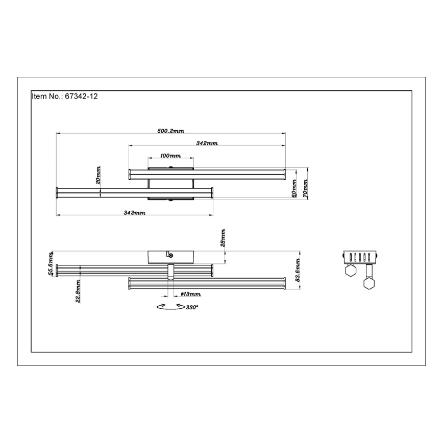 Globo - LED-Deckenleuchte LED/12W/230V 3000K schwarz