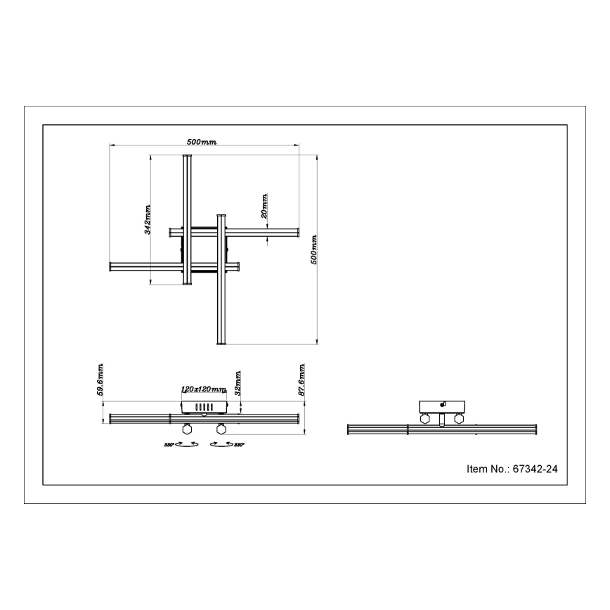 Globo - LED-Deckenleuchte LED/24W/230V 3000K schwarz