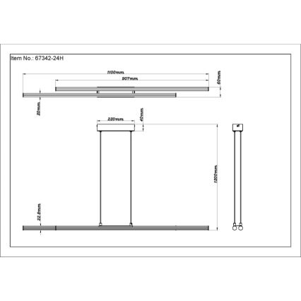 Globo - LED-Hängeleuchte LED/24W/230V 3000K schwarz