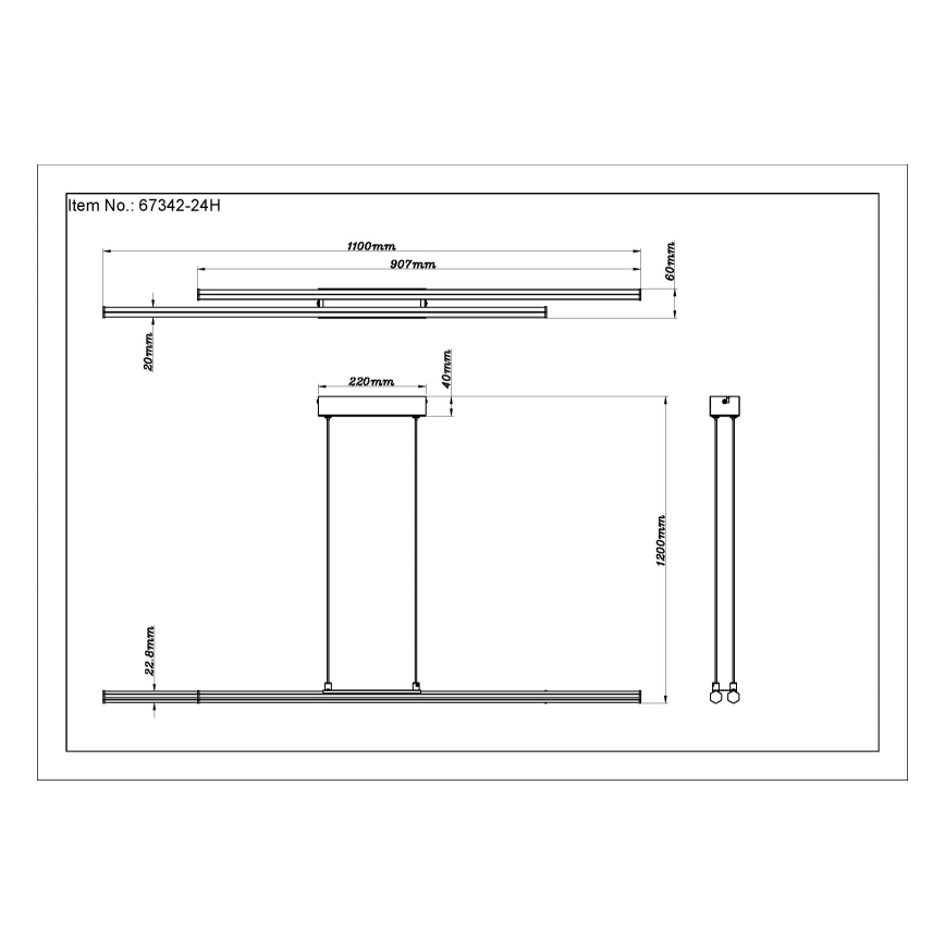 Globo - LED-Hängeleuchte LED/24W/230V 3000K schwarz