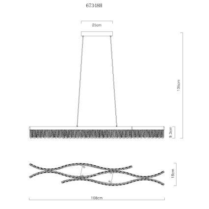 Globo - LED-Hängeleuchte LED/35W/230V 3200K matt Chrom