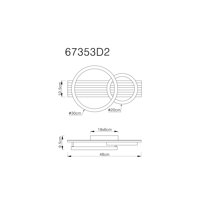 Globo - LED-Deckenleuchte LED/18W/230V 3000K 30x48 cm