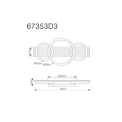 Globo - LED-Deckenleuchte LED/24W/230V 3000K 30x62 cm